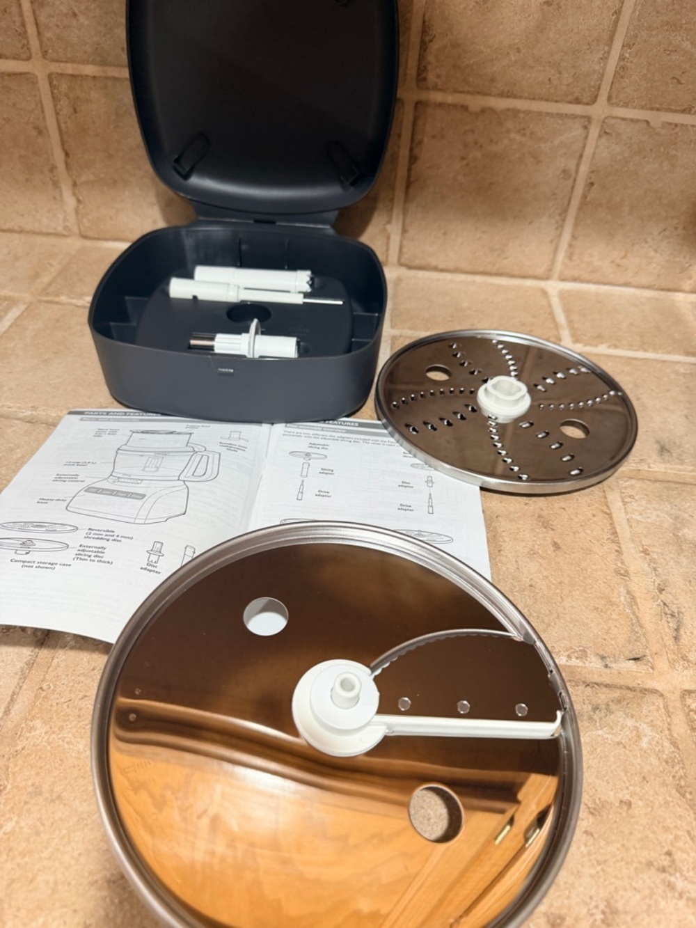 KitchenAid Dark Gray and Silver Food Processor Disc Set brand new, never used
